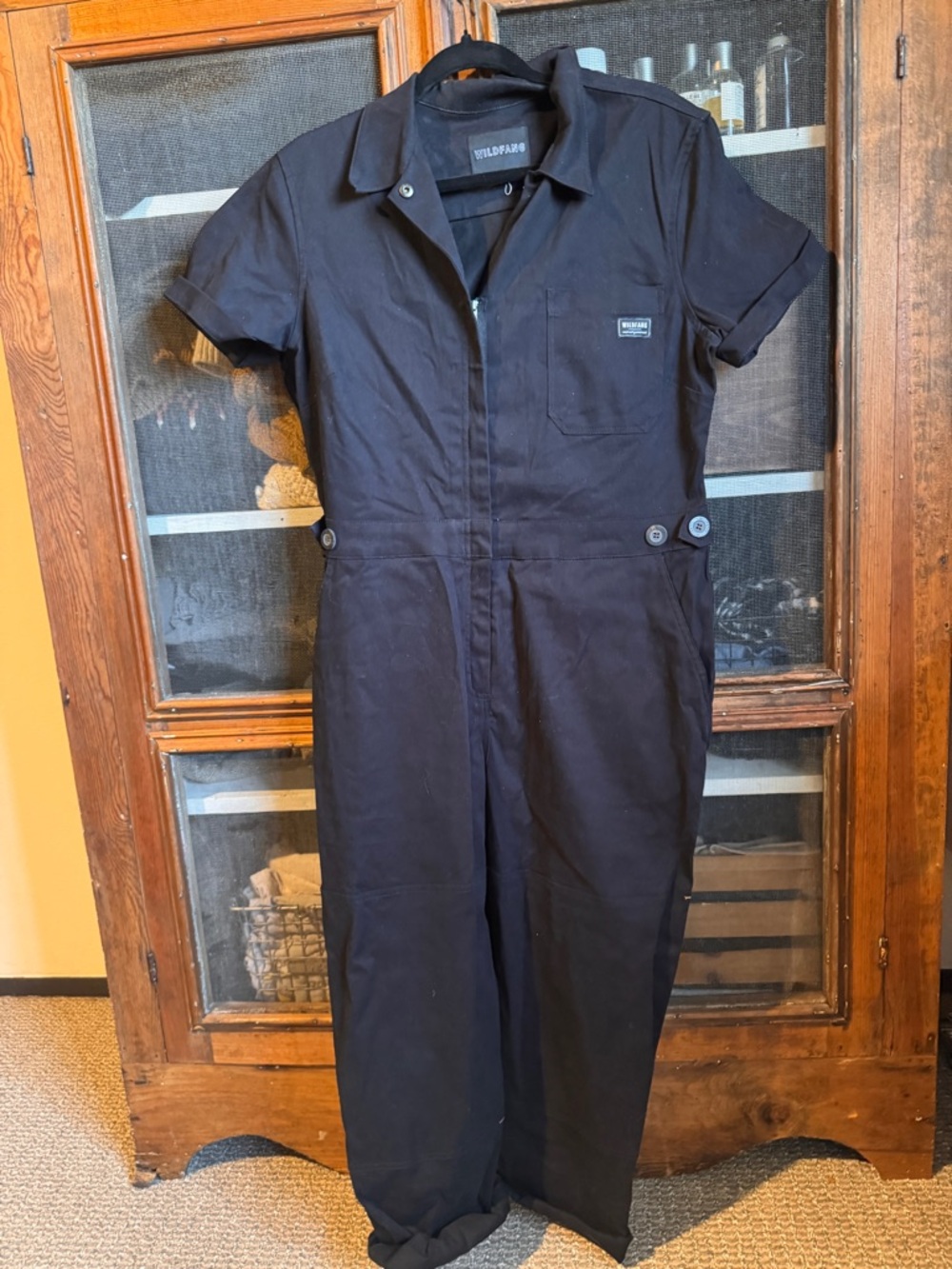 Wildfang Black Utility Top with Branded Label
